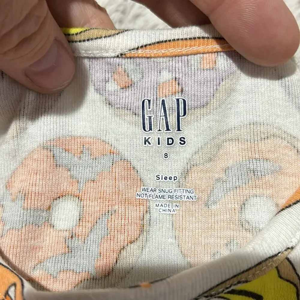 Gap 8 💯 cotton Halloween snug fit dognut pjs worn once euc monster witch web